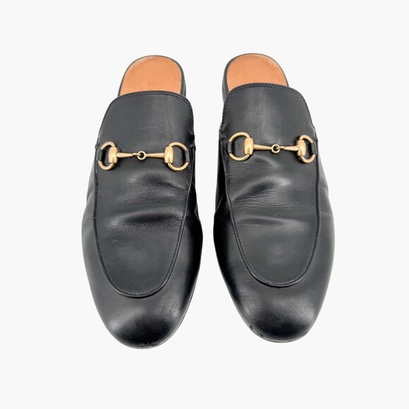 Gucci Princetown Horsebit Loafer Mule Size 38.5 US 8.5 Black Leather Flat Shoe - Picture 3 of 16